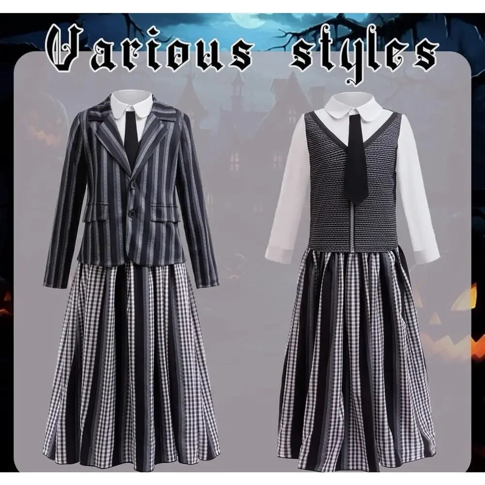 Girls Cosplay Outfit Kids Halloween Black Dress Costume for Ages 6-8 Size 120.